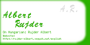 albert rujder business card